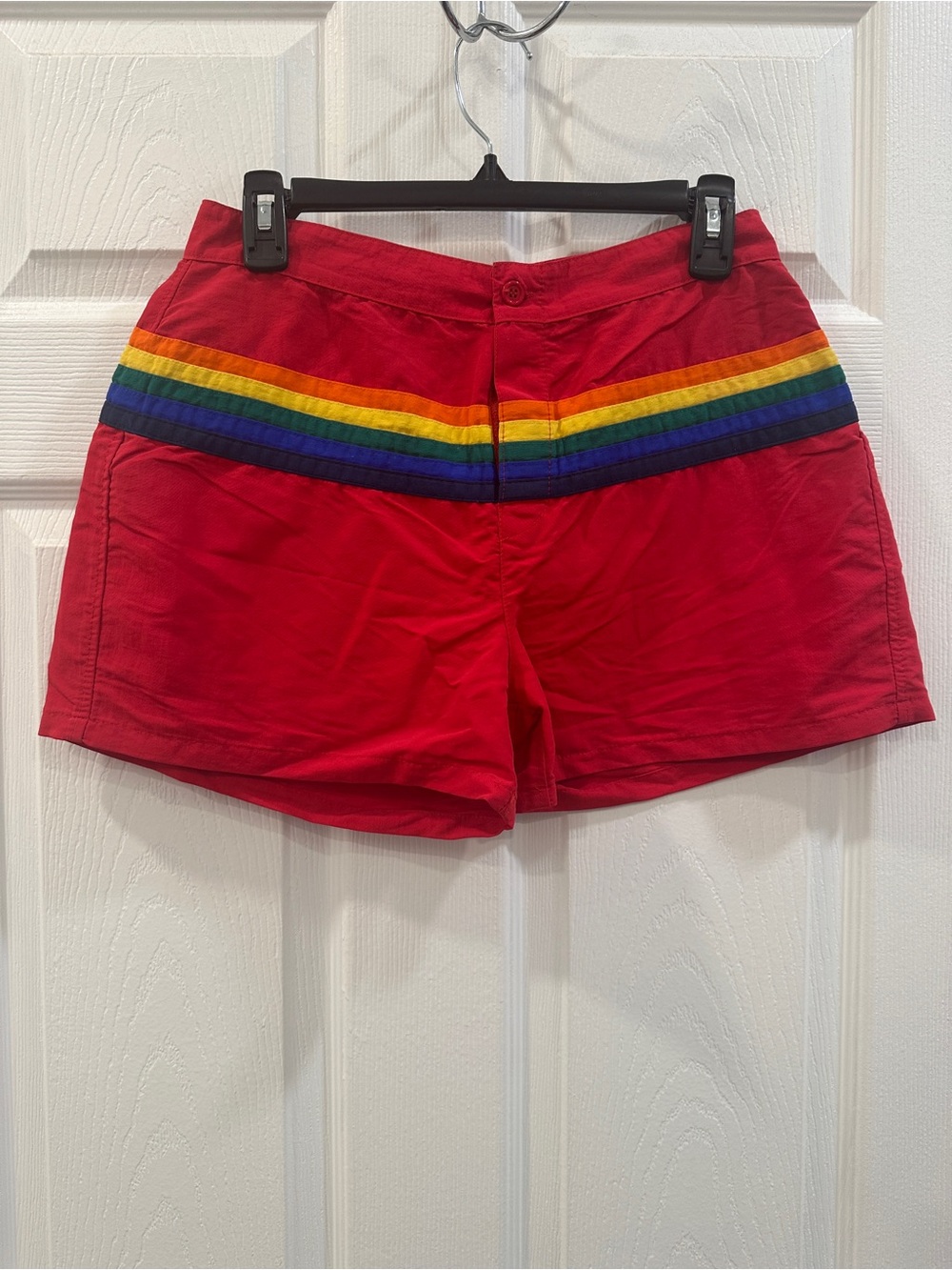 Vintage varsity  Rainbow Stripe Athletic Shorts Women's Size L EUC